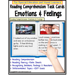 AUTISM Reading Comprehension LARGE Task Cards EMOTIONS & FEELINGS